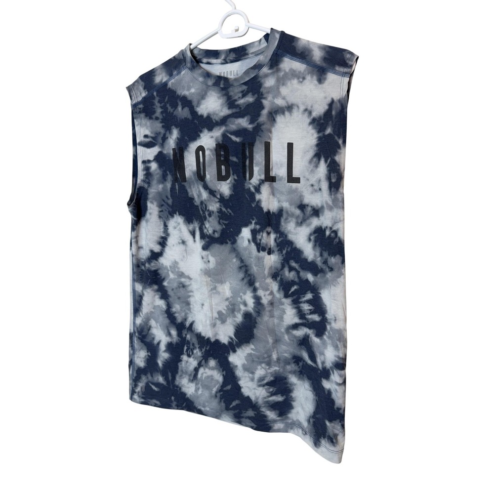 NOBULL Tank Top Mens Medium Blue Tie‎ Dye Sleeveless Workout Training Athletic